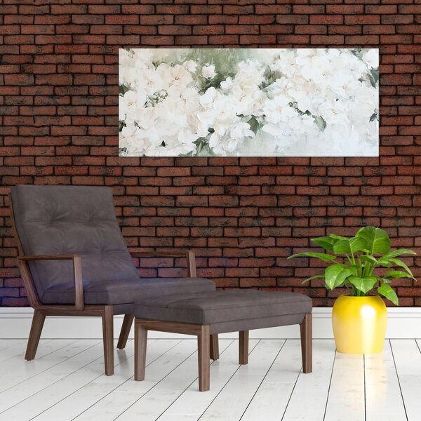 Kép - Fehér virág absztrakció (120x50 cm)