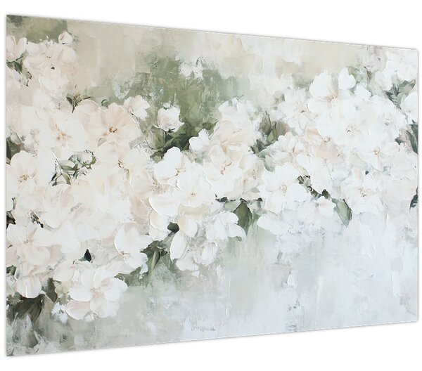 Kép - Fehér virág absztrakció (90x60 cm)