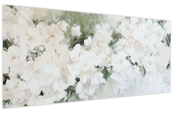 Kép - Fehér virág absztrakció (120x50 cm)