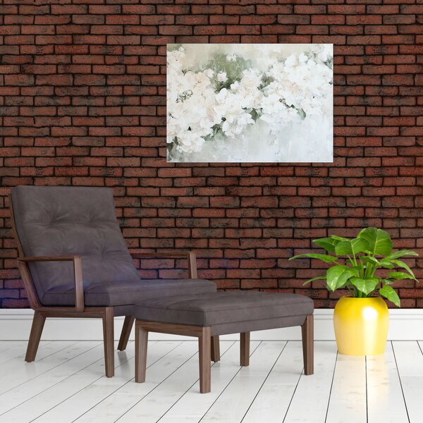 Kép - Fehér virág absztrakció (70x50 cm)