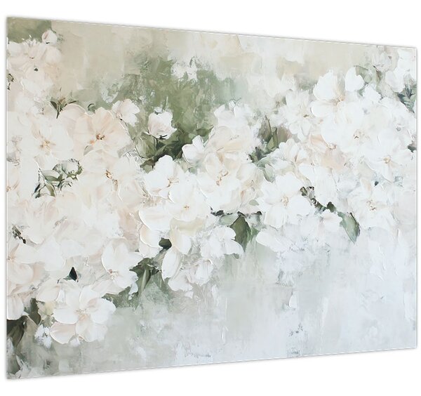 Kép - Fehér virág absztrakció (70x50 cm)