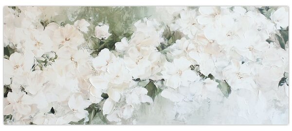 Kép - Fehér virág absztrakció (120x50 cm)