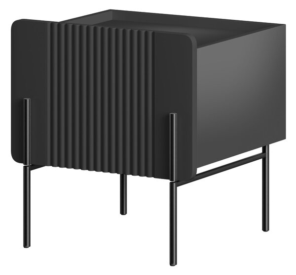 Malmi éjjeliszekrény fiókkal 45 cm - fekete matt / fekete lábak