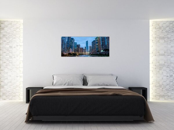 Éjszakai város képe (120x50 cm)