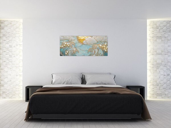 Kép - 3D gyöngyök az óceánban (120x50 cm)