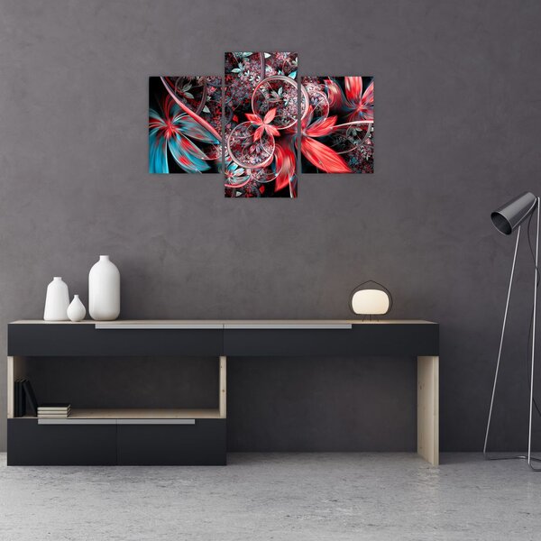 Absztrakt képek egzotikus virágok (90x60 cm)