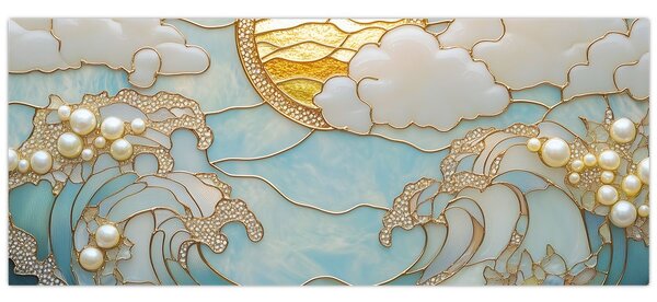 Kép - 3D gyöngyök az óceánban (120x50 cm)