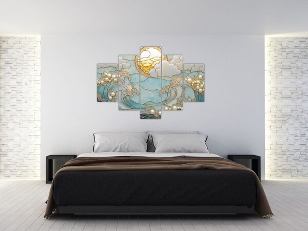 Kép - 3D gyöngyök az óceánban (150x105 cm)