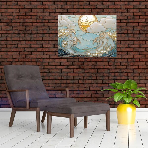 Kép - 3D gyöngyök az óceánban (70x50 cm)
