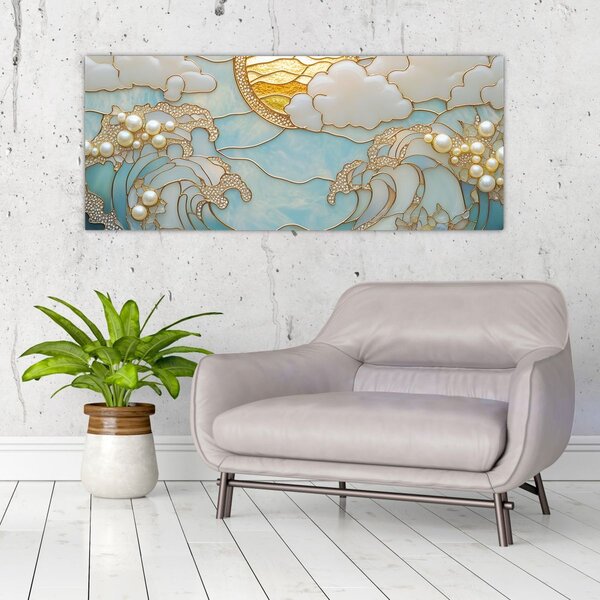 Kép - 3D gyöngyök az óceánban (120x50 cm)