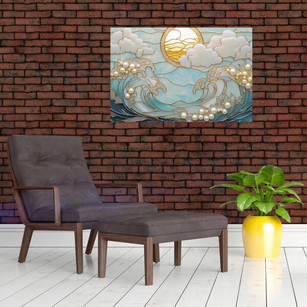 Kép - 3D gyöngyök az óceánban (90x60 cm)