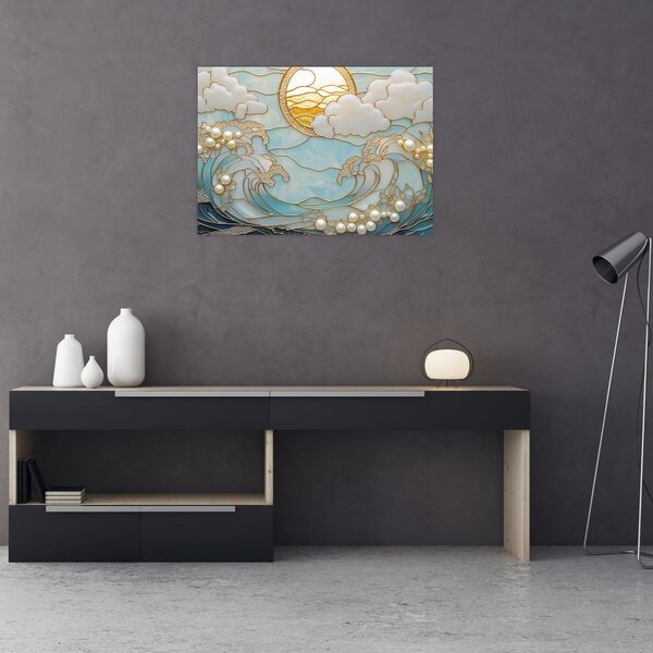Kép - 3D gyöngyök az óceánban (70x50 cm)