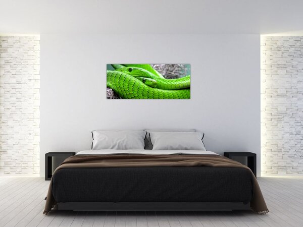 Zöld kígyók képe (120x50 cm)