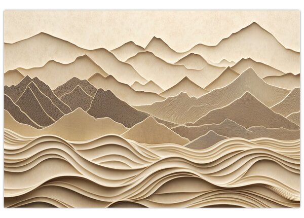 Kép - 3D hegyvonalak (90x60 cm)