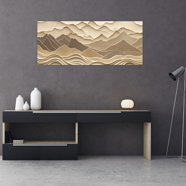 Kép - 3D hegyvonalak (120x50 cm)