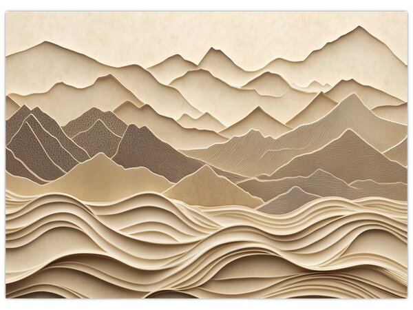 Kép - 3D hegyvonalak (70x50 cm)