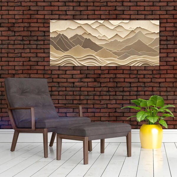 Kép - 3D hegyvonalak (120x50 cm)
