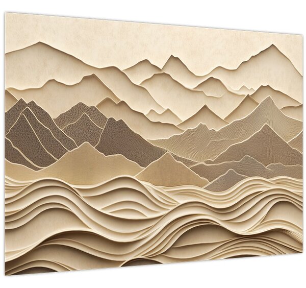 Kép - 3D hegyvonalak (70x50 cm)