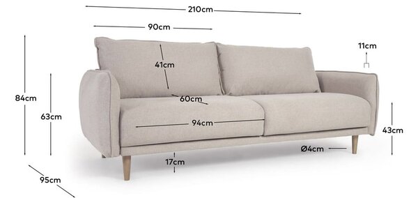 Bézs kanapé 210 cm Carlota - Kave Home
