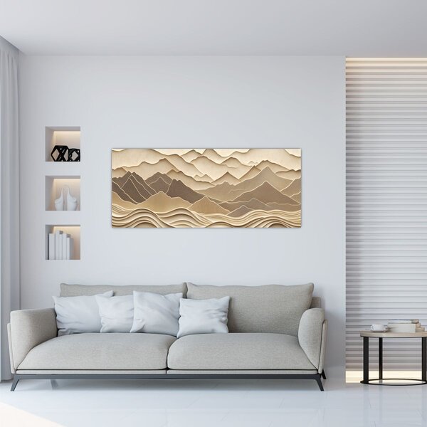 Kép - 3D hegyvonalak (120x50 cm)