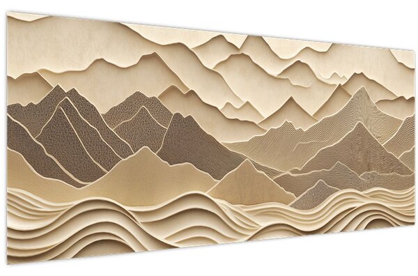 Kép - 3D hegyvonalak (120x50 cm)