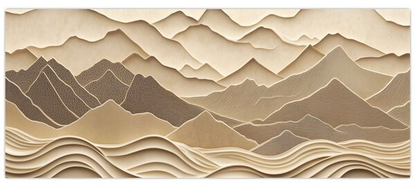 Kép - 3D hegyvonalak (120x50 cm)