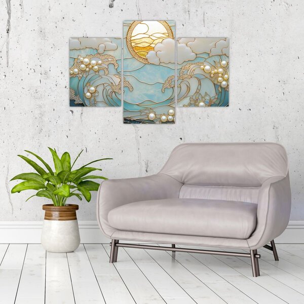 Kép - 3D gyöngyök az óceánban (90x60 cm)