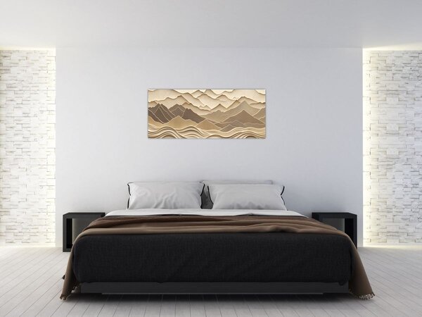 Kép - 3D hegyvonalak (120x50 cm)