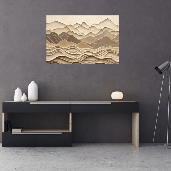 Kép - 3D hegyvonalak (90x60 cm)