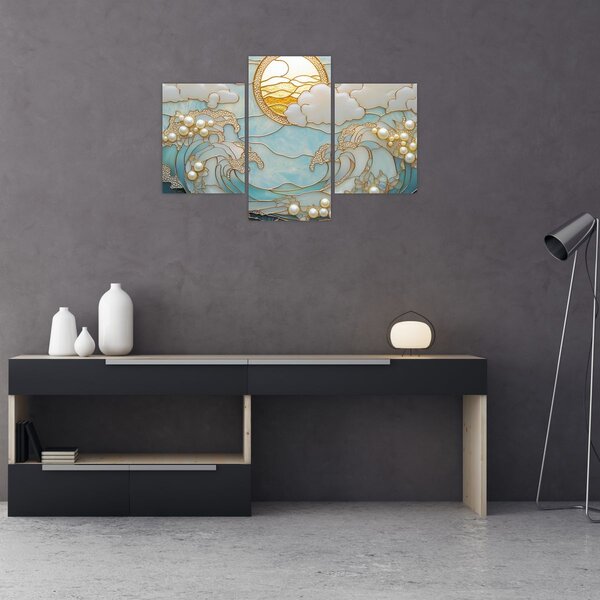 Kép - 3D gyöngyök az óceánban (90x60 cm)