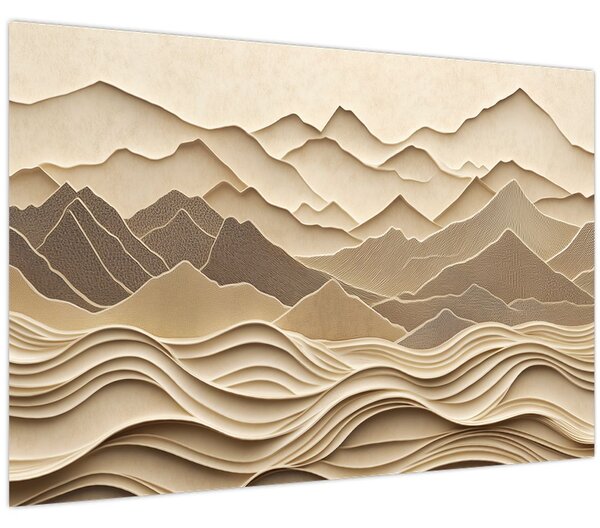 Kép - 3D hegyvonalak (90x60 cm)