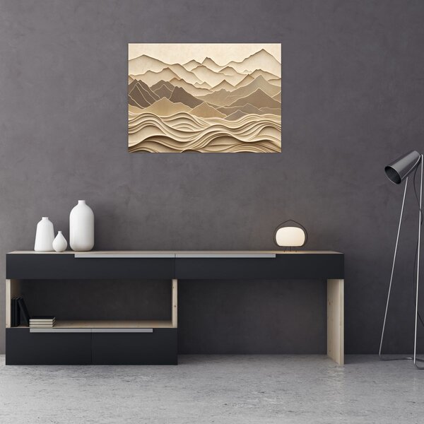 Kép - 3D hegyvonalak (70x50 cm)