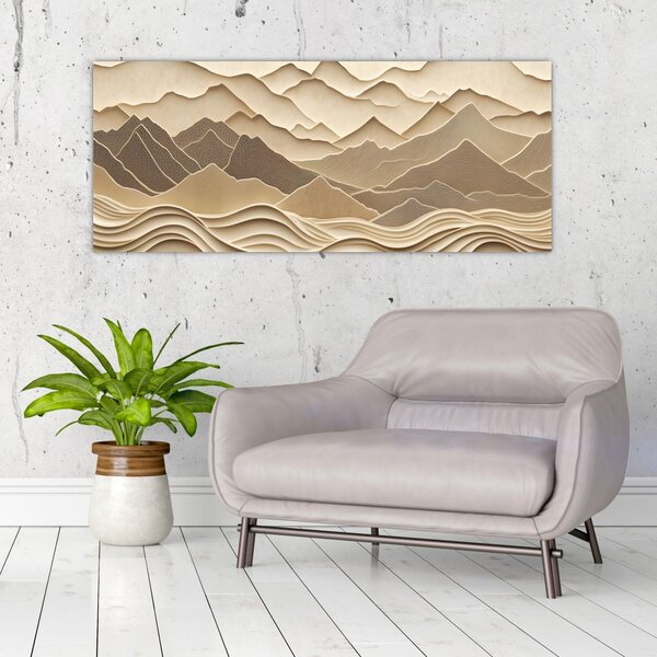 Kép - 3D hegyvonalak (120x50 cm)