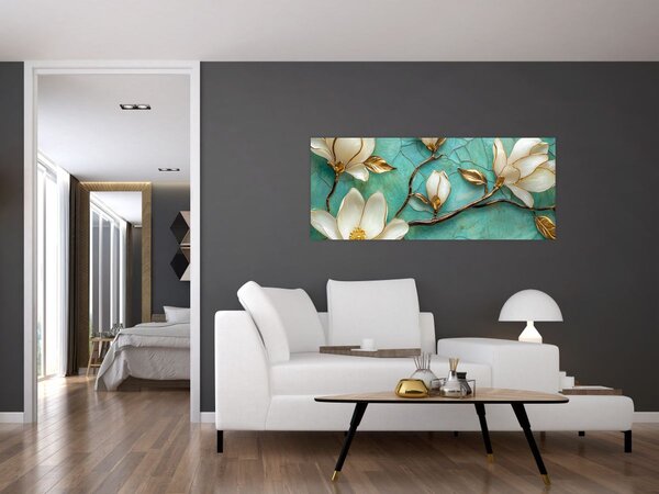 Kép - 3D magnóliák (120x50 cm)