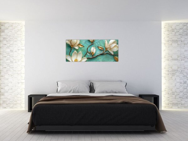 Kép - 3D magnóliák (120x50 cm)