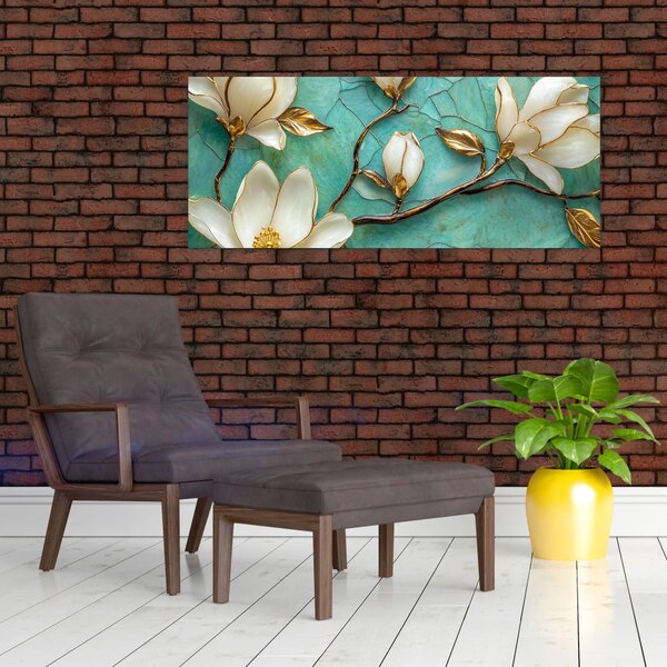 Kép - 3D magnóliák (120x50 cm)