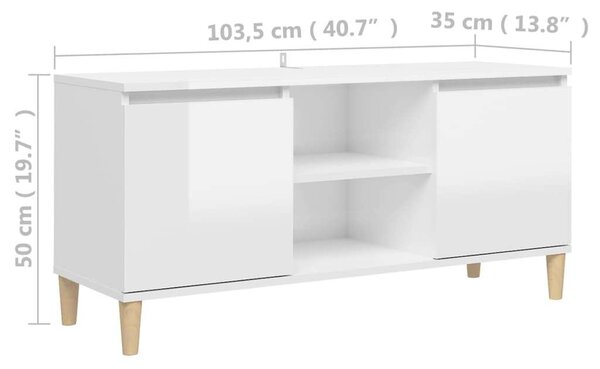 Modern TV-Szekrény - Fehér - 103,5x35x50 cm