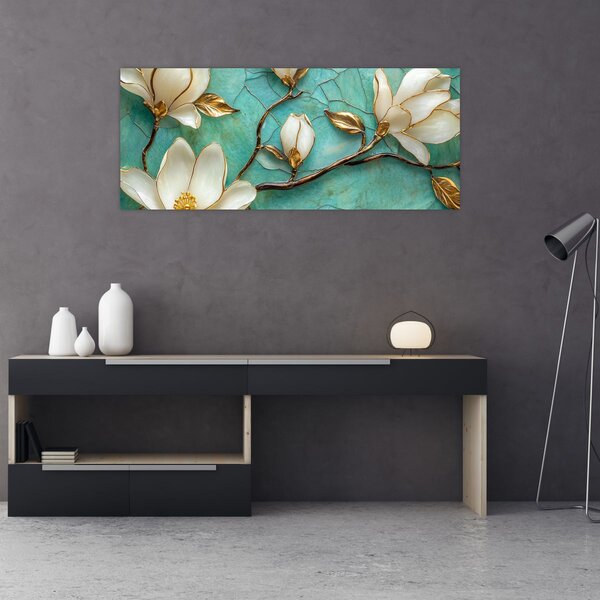 Kép - 3D magnóliák (120x50 cm)