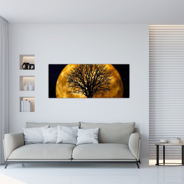 Holdok és sziluettek képe (120x50 cm)
