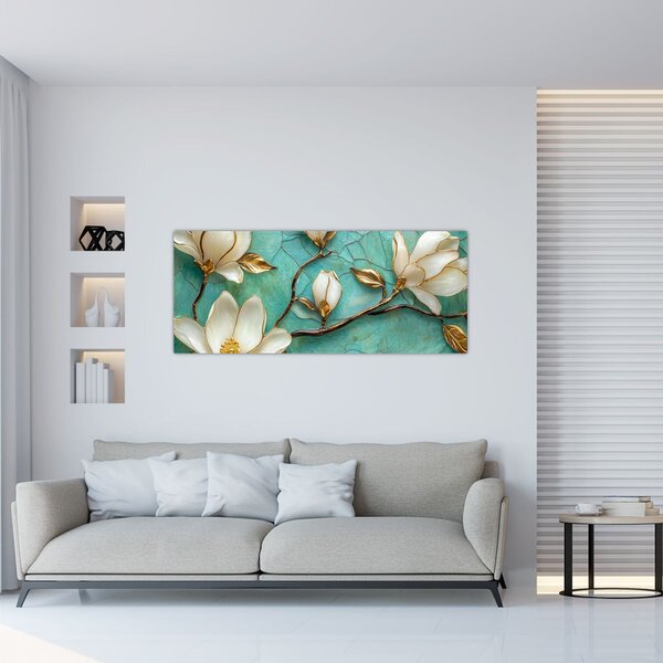 Kép - 3D magnóliák (120x50 cm)