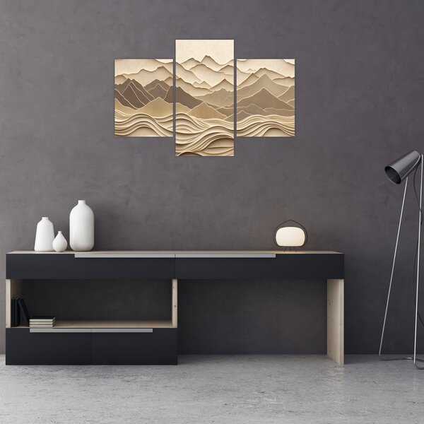 Kép - 3D hegyvonalak (90x60 cm)