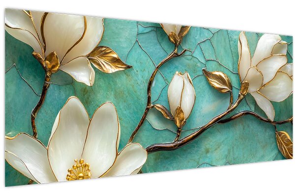 Kép - 3D magnóliák (120x50 cm)