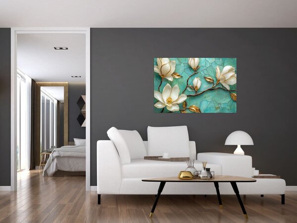 Kép - 3D magnóliák (90x60 cm)