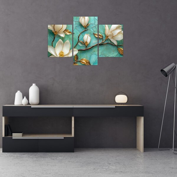 Kép - 3D magnóliák (90x60 cm)