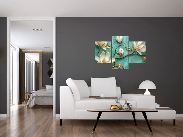 Kép - 3D magnóliák (90x60 cm)