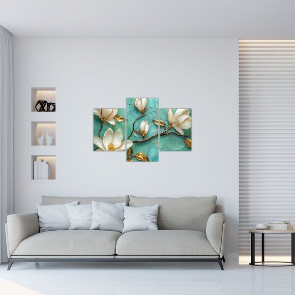 Kép - 3D magnóliák (90x60 cm)