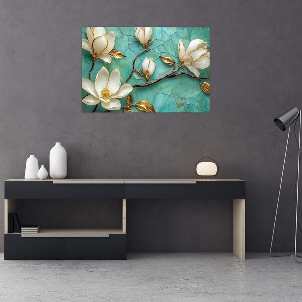 Kép - 3D magnóliák (90x60 cm)