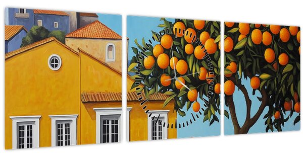 Kép - Narancsfa (órával) (90x30 cm)