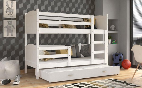 Mark3 Színes MDF háromszemélyes emeletes gyerekágy190x80cm | FAVI.hu