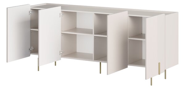 Malmi négyajtós komód 200 cm - kasmír / arany lábak